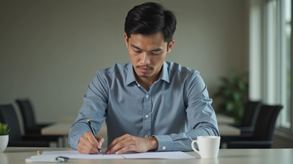 Person completely focused while working on a challenging task in a calm workspace